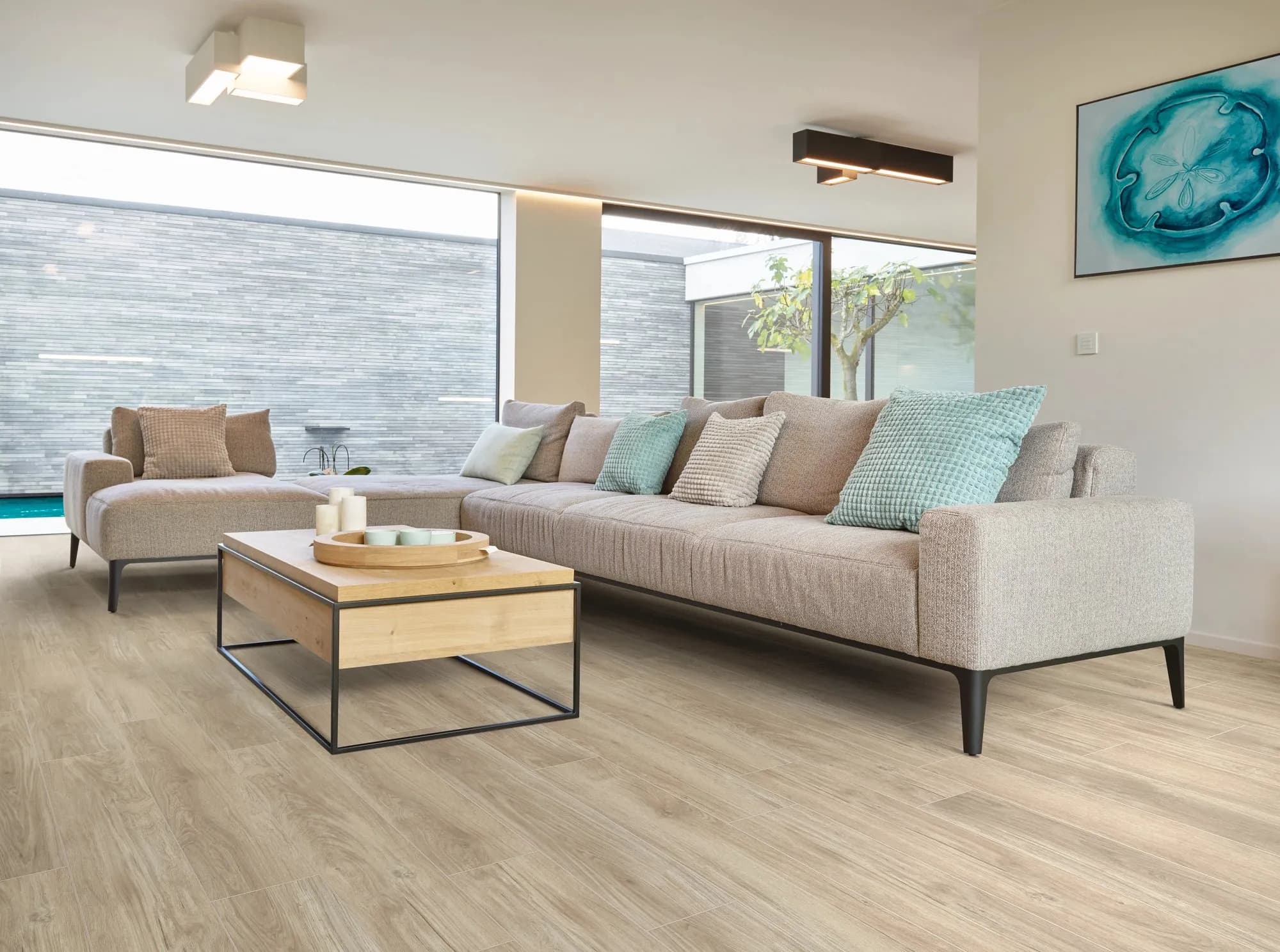 Vinylgulv Naturals Timber Oak lagt i rom