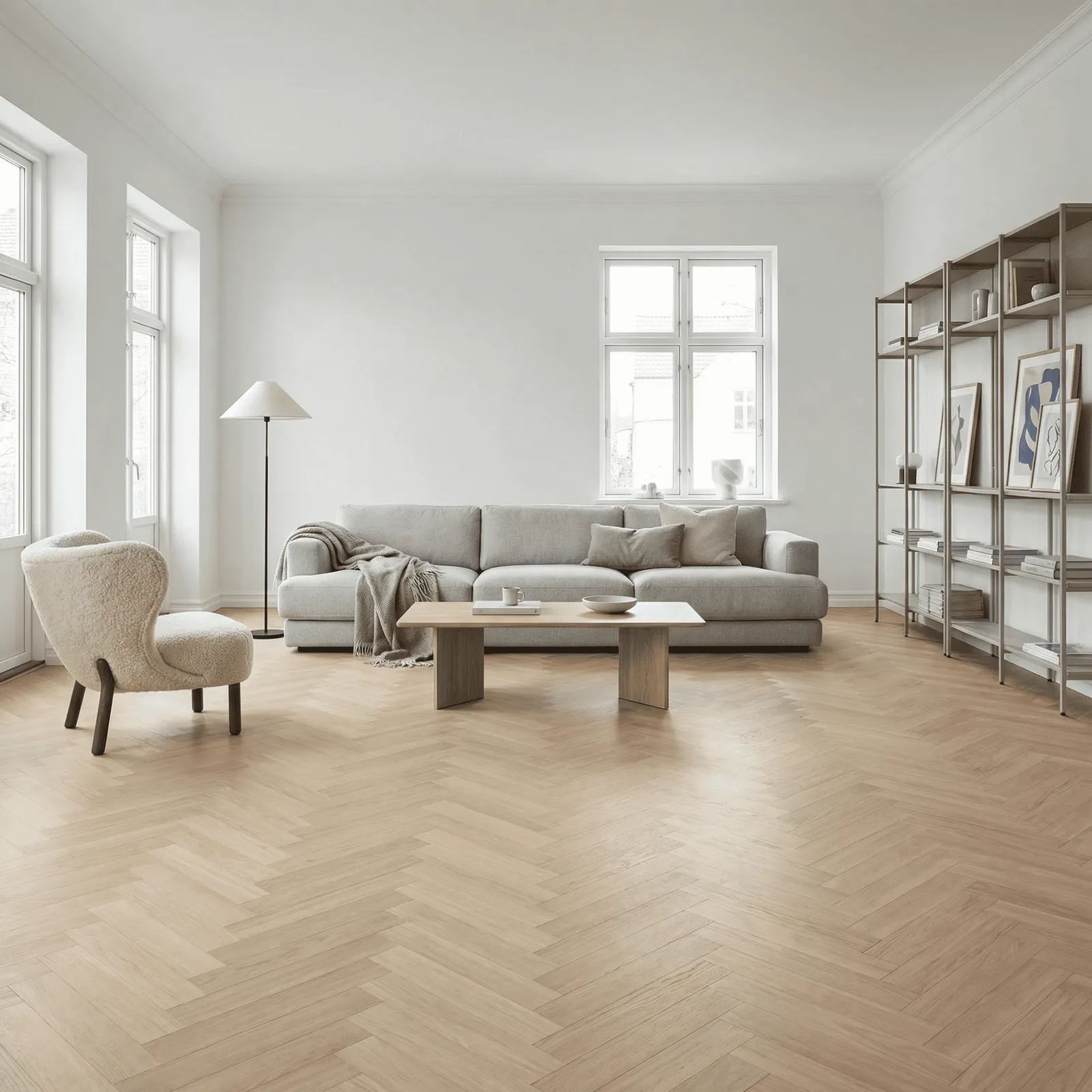 Finert Tregulv Fiskeben Parky Swing Ivory L